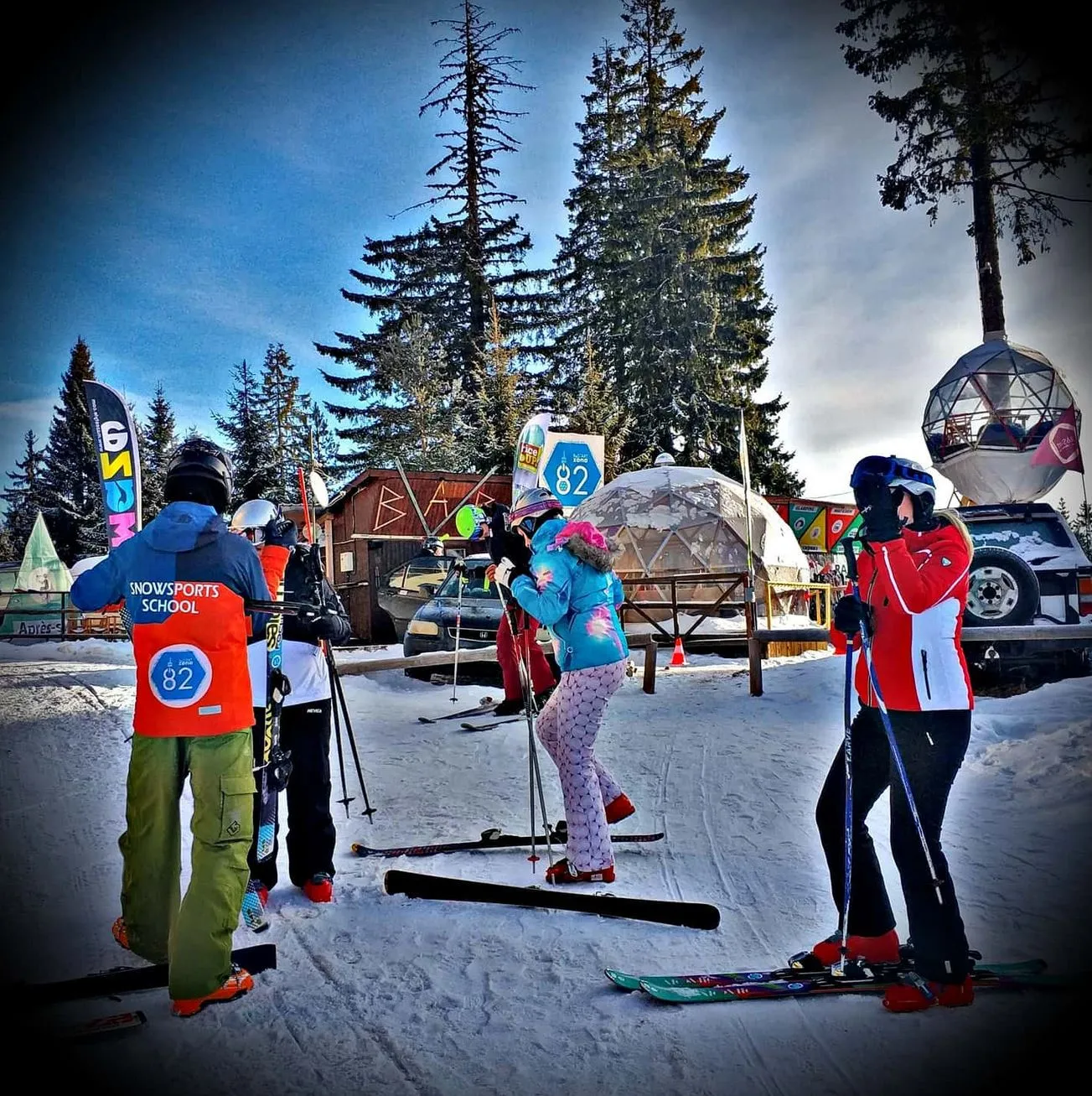 Group ski lessons